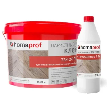 Клей Homakoll Homaprof двухкомпонентный 734 PU 2К для паркета, морозостойкий (10 кг)